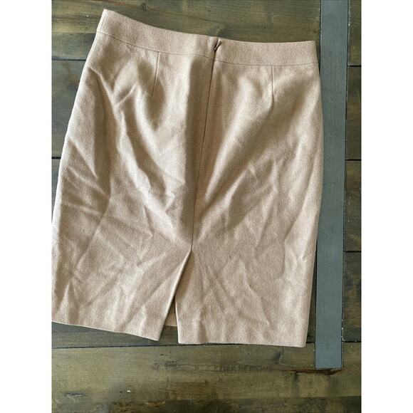 J Crew The Pencil Skirt Brown Wool Blend Skirt Size 4 Lined Back Vent Career - Picture 5 of 8